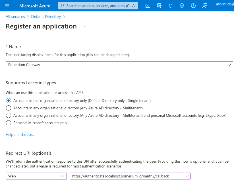 Create application form